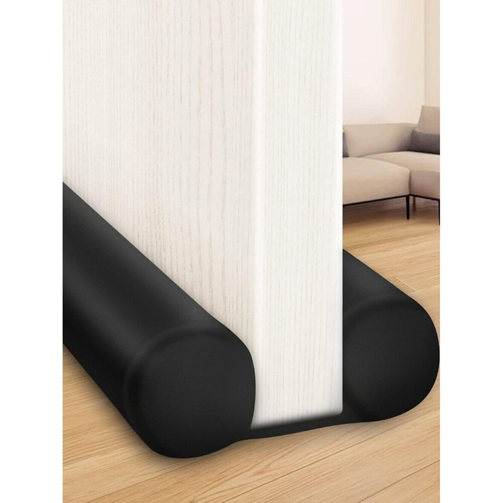 36" Black Door Draft Stopper Under Door Sweep Noise